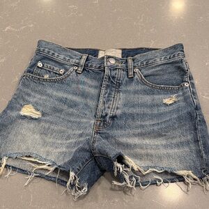 Everlane Blue Jean Distressed Shorts